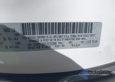 2020 Chrysler Pacifica Touring L from USA, damaged, VIN 2C4RC1BG2LR131648